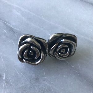 EUC sterling silver rose earrings